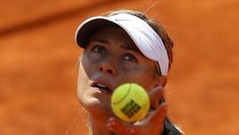 Мария ШАРАПОВА на тренировке в Мадриде.