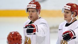 Сегодня. Кельн. Евгений КУЗНЕЦОВ и Дмитрий ОРЛОВ на тренировке сборной России.