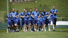 Сегодня. Нойштифт. Тренировка сборной России.