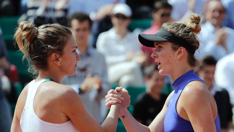 Среда. Париж. Симона ХАЛЕП (слева) и Элина СВИТОЛИНА. Фото REUTERS Среда. Париж. Симона ХАЛЕП (слева) и Элина СВИТОЛИНА. Фото REUTERS