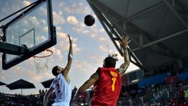 26 июня 2015 года. Баку. Россияне - победители турнира в баскетболе 3х3 на Европейских играх.