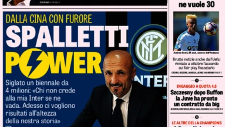 Обложка издания La Gazzetta dello Sport. Обложка издания La Gazzetta dello Sport.