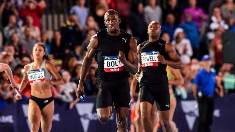 Усэйн БОЛТ в смешанной и неолимпийской эстафете 4х100 м. Фото AFP Усэйн БОЛТ в смешанной и неолимпийской эстафете 4х100 м. Фото AFP