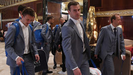 Вчера. Москва. Отъезд сборной России из гостиницы в Санкт-Петербург.