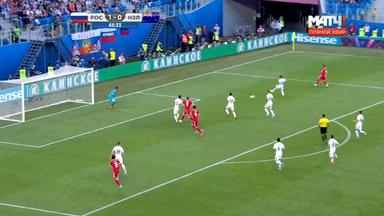 69-я минута. Гол Федора Смолова. 69-я минута. Гол Федора Смолова.
