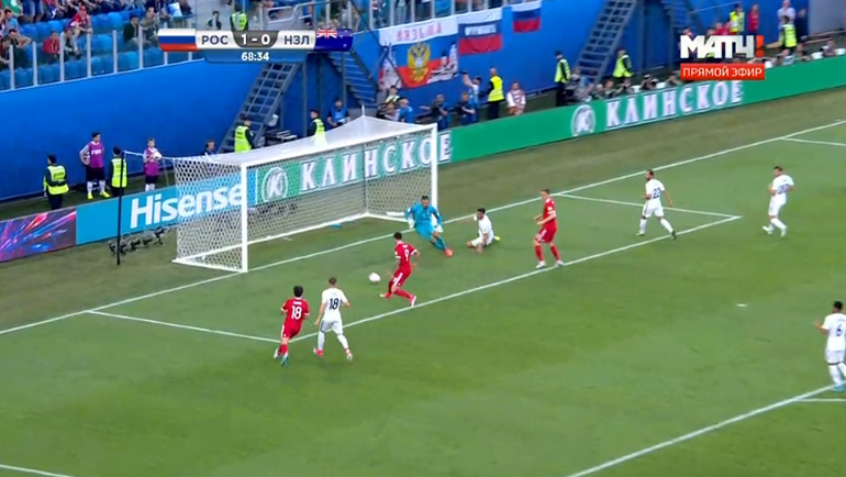 69-я минута. Гол Федора Смолова. 69-я минута. Гол Федора Смолова.