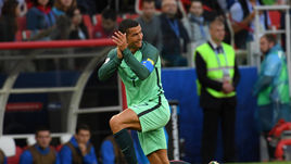 Сегодня. Москва. Россия - Португалия - 0:1. Автор победного гола КРИШТИАНУ РОНАЛДУ.