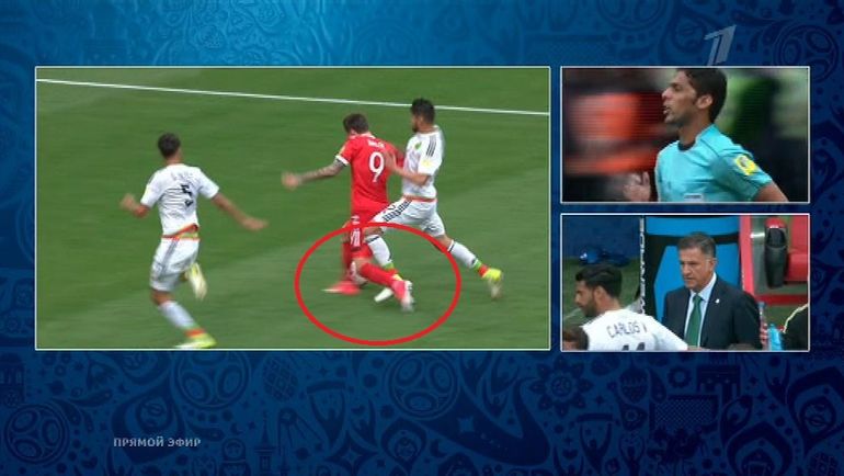 17-я минута. Момент с падением Федора Смолова. 17-я минута. Момент с падением Федора Смолова.