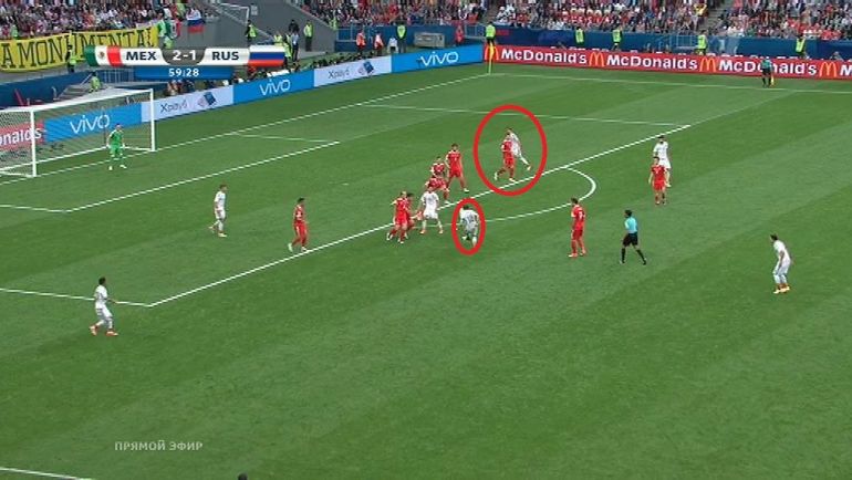 60-я минута. Отмененный гол Эктора Морено. 60-я минута. Отмененный гол Эктора Морено.