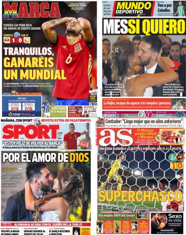 Обложки субботних номеров испанских газет. Обложки субботних номеров испанских газет.