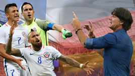 Чили - Германия: Алексис САНЧЕС, Клаудио БРАВО и Артуро ВИДАЛЬ vs Йоахим ЛЕВ.