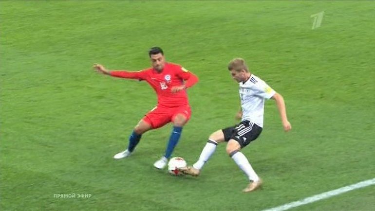 Момент с фолом Гонсало Хары на Тимо Вернере. Момент с фолом Гонсало Хары на Тимо Вернере.