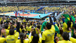 Четверг. Куритиба. Россия - Бразилия - 2:3. Болельщики горячо поддерживали хозяев, но и стараниям россиян отдали должное.