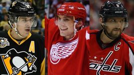 Евгений МАЛКИН, Сергей ФЕДОРОВ и Александр ОВЕЧКИН.