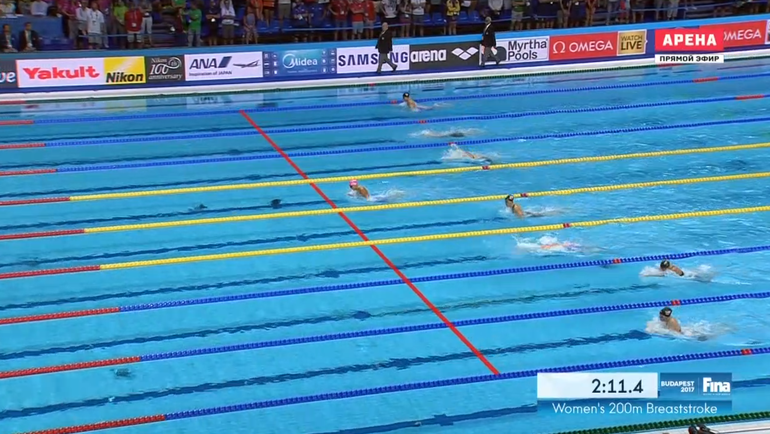 Золотой заплыв Юлии Ефимовой на 200-метровке. Золотой заплыв Юлии Ефимовой на 200-метровке.