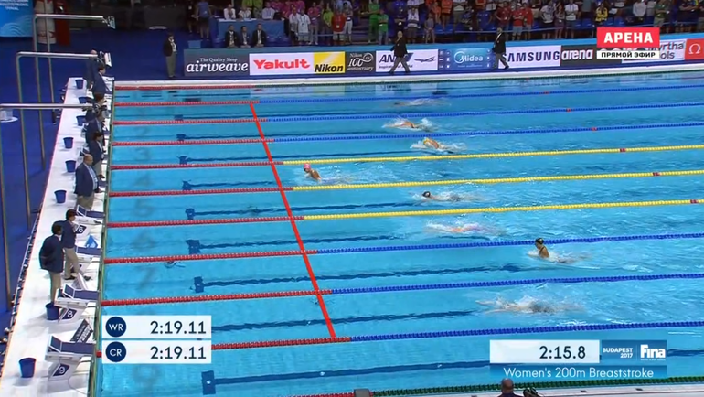 Золотой заплыв Юлии Ефимовой на 200-метровке. Золотой заплыв Юлии Ефимовой на 200-метровке.