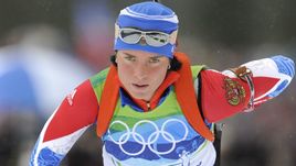 2010 год. Светлана СЛЕПЦОВА на Олимпиаде в Ванкувере.