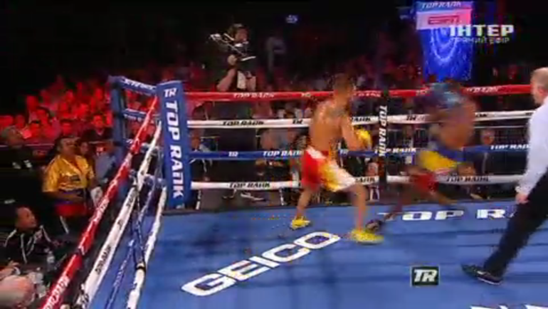 Второй нокдаун и отказ продолжать бой. Второй нокдаун и отказ продолжать бой.