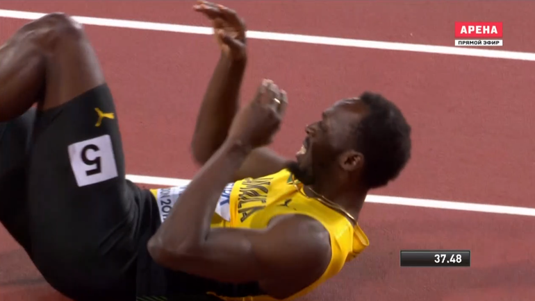 Раскадровка сорванного забега Усэйна Болта в эстафете 4х100 м. Раскадровка сорванного забега Усэйна Болта в эстафете 4х100 м.