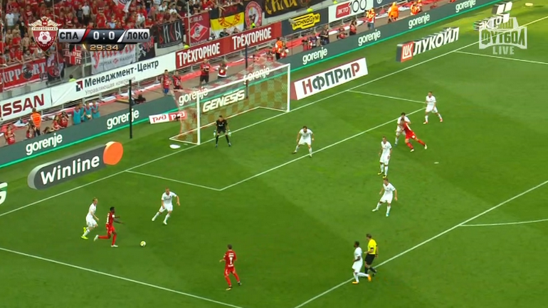 30-я минута. Гол Дениса Глушакова. 30-я минута. Гол Дениса Глушакова.