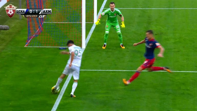 Голевой пас Магомеда МИТРИШЕВА из-за пределов поля. Голевой пас Магомеда МИТРИШЕВА из-за пределов поля.