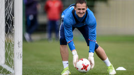 Вторник. Новогорск. Тренировка сборной России. Вратарь Андрей ЛУНЕВ.