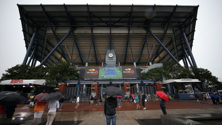Большинство матчей второго дня US Open не состоялось из-за дождя. Фото USA TODAY Sport Большинство матчей второго дня US Open не состоялось из-за дождя. Фото USA TODAY Sport