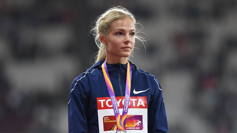 Дарья КЛИШИНА выступала под нейтральным флагом на чемпионате мира по легкой атлетике в Лондоне. Фото REUTERS Дарья КЛИШИНА выступала под нейтральным флагом на чемпионате мира по легкой атлетике в Лондоне. Фото REUTERS