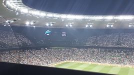 Опустевший сектор фанатов "Зенита" на стадионе "Краснодар".