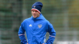 Сегодня. Новогорск. Тренировка сборной России по футболу перед товарищеским матчем против Кореи. Александр КОКОРИН.