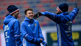 Тренировка сборной России.