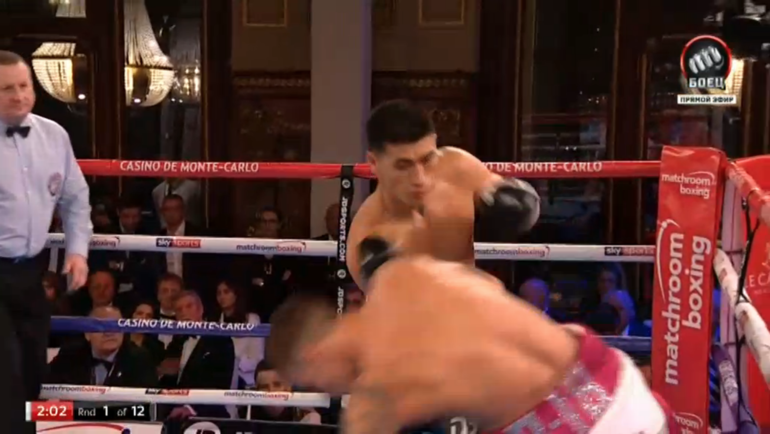 Первый нокдаун Бродхерста. Первый нокдаун Бродхерста.