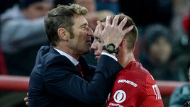 Воскресенье. Москва. Тушино. "Спартак" - "Уфа" - 2:2. Массимо КАРРЕРА (слева) и Денис ГЛУШАКОВ.