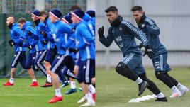 Тренировки сборных России и Аргентины.