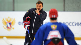 Тренировка сборной России.