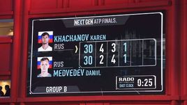 Необычный счет в поединке Next Gen ATP Finals между Кареном Хачанов и Даниилом МЕДВЕДЕВЫМ.