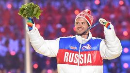 23 февраля 2014 года. Сочи. Илья ЧЕРНОУСОВ с бронзовой медалью Олимпийских игр-2014 в Сочи.