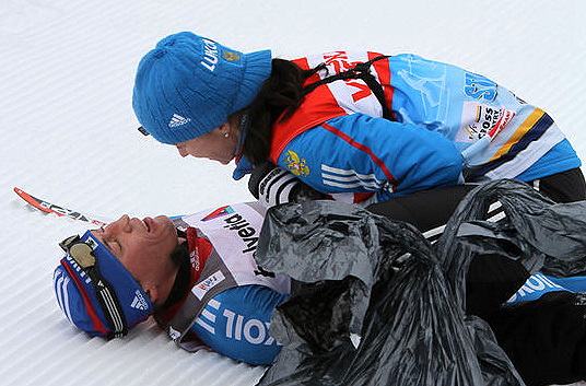 Изабель КНАУТЕ и Александр ЛЕГКОВ. Фото fasterskier.com Изабель КНАУТЕ и Александр ЛЕГКОВ. Фото fasterskier.com