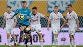 29 октября. Санкт-Петербург. "Зенит" - "Локомотив" - 0:3. Антон МИРАНЧУК (№ 60) и Александр КОКОРИН в битве лидеров чемпионата России-2017/18.