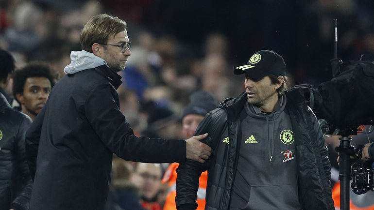 Юрген КЛОПП (слева) и Антонио КОНТЕ. Фото AFP Юрген КЛОПП (слева) и Антонио КОНТЕ. Фото AFP