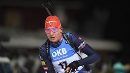 Онлайн женской гонки преследования на этапе Кубка мира.