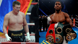 Александр ПОВЕТКИН (слева) стал обязательным претендентом на титул суперчемпиона WBA и сразится с обладателем пояса Энтони ДЖОШУА.