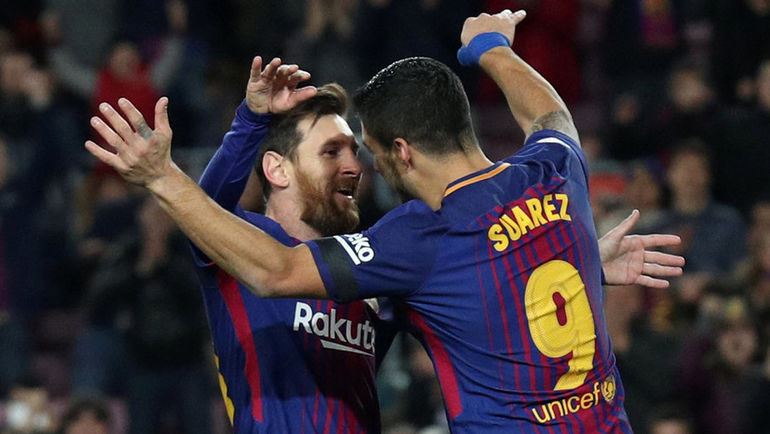 Лионель МЕССИ и Луис СУАРЕС. Фото REUTERS Лионель МЕССИ и Луис СУАРЕС. Фото REUTERS