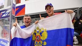 Четверг. Баффало. Россия - Швейцария - 5:2. Болельщики сборной России.