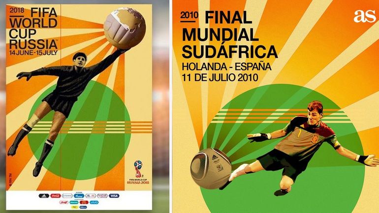 Испанская газета AS сделала свою версию плаката с Львом Яшиным, поместив туда Икера Касильяса. Испанская газета AS сделала свою версию плаката с Львом Яшиным, поместив туда Икера Касильяса.