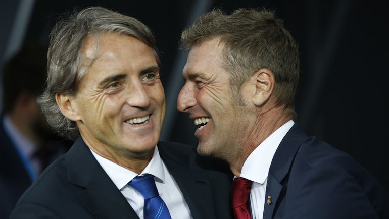 Роберто МАНЧИНИ (слева) и Массимо КАРРЕРА. Фото Александр ВОЛГИН Роберто МАНЧИНИ (слева) и Массимо КАРРЕРА. Фото Александр ВОЛГИН