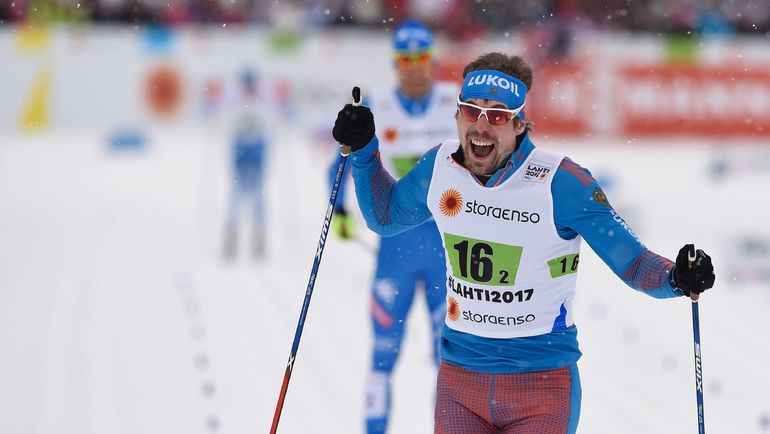 26 февраля. Лахти. Сергей УСТЮГОВ празднует победу в спринте. Фото AFP 26 февраля. Лахти. Сергей УСТЮГОВ празднует победу в спринте. Фото AFP
