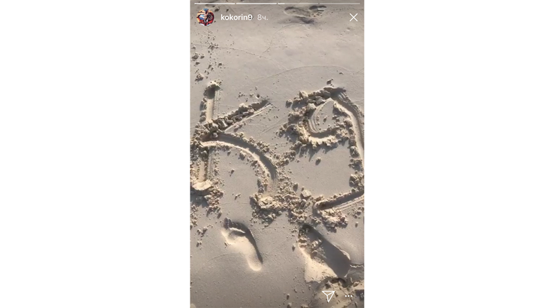 Александр КОКОРИН оставил следы на песке. Фото instagram.com Александр КОКОРИН оставил следы на песке. Фото instagram.com