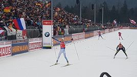 Сегодня. Рупольдинг. Кайса МЯКЯРЯЙНЕН опередила Лауру ДАЛЬМАЙЕР.