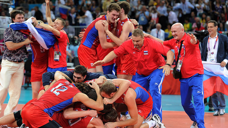 12 августа 2012 года. Лондон. Россия - Бразилия - 3:2. Россияне празднуют победу. Фото Алексей ИВАНОВ 12 августа 2012 года. Лондон. Россия - Бразилия - 3:2. Россияне празднуют победу. Фото Алексей ИВАНОВ